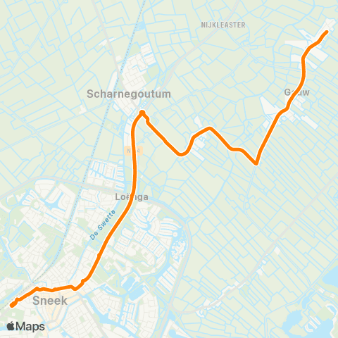 Qbuzz Sibrandabuorren - Sneek Busstation map
