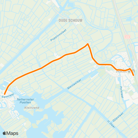 Qbuzz Terherne - Akkrum Station map