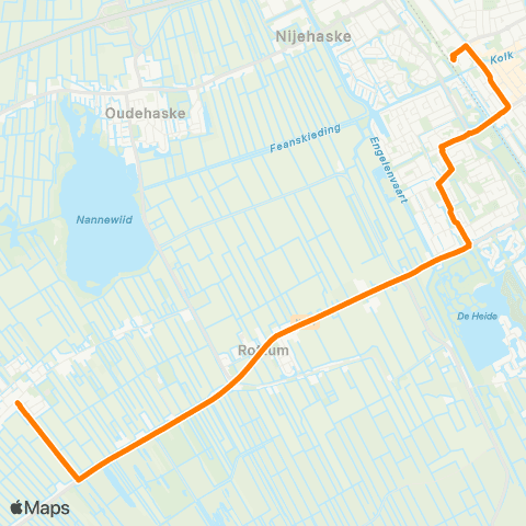 Qbuzz Sintjohannesga - Heerenveen Busstation map