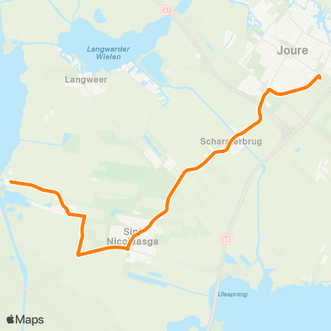 Qbuzz Teroele - Joure Busstation map