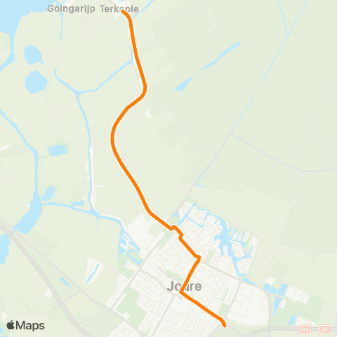 Qbuzz Terkaple - Joure Busstation map