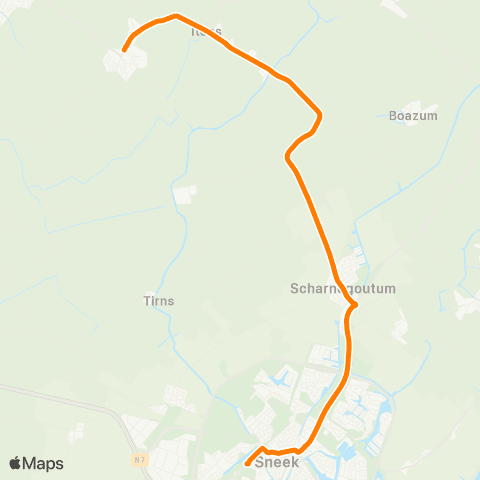 Qbuzz Easterein - Sneek Busstation map