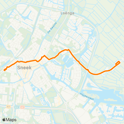 Qbuzz Offingawier - Sneek Busstation map