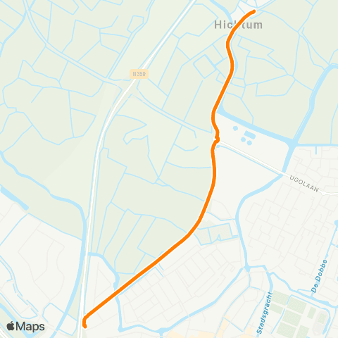 Qbuzz Hichtum - Bolsward Busstation map