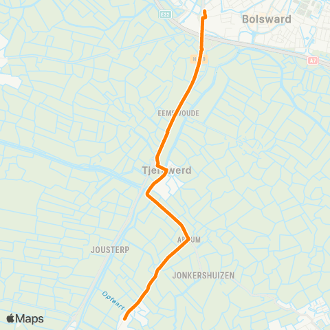 Qbuzz Dedgum - Bolsward Busstation map