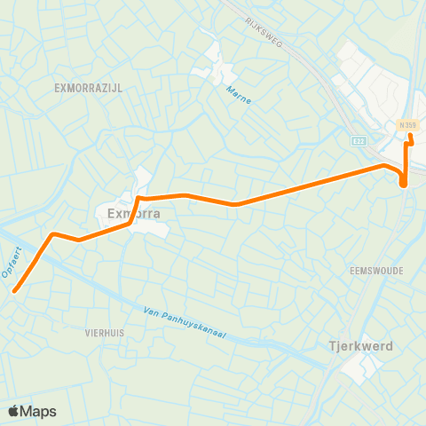 Qbuzz Allingawier - Bolsward Busstation map
