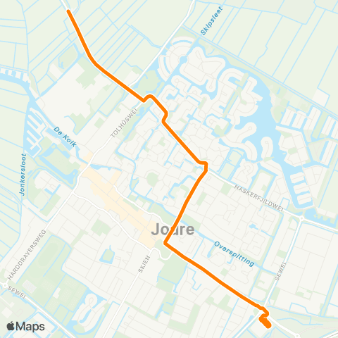 Qbuzz Snikzwaag - Joure Busstation map