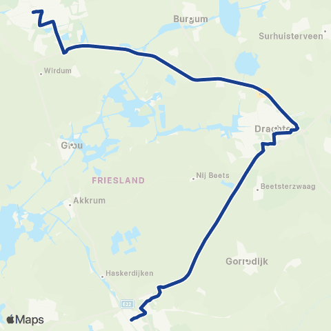 Qbuzz Leeuwarden - Drachten - Heerenveen map