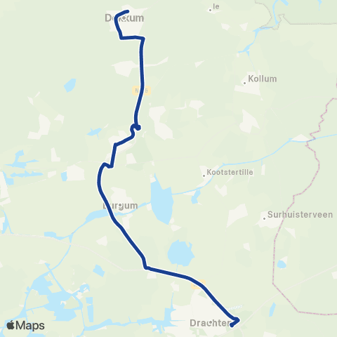 Qbuzz Dokkum - Feanwâlden - Drachten map