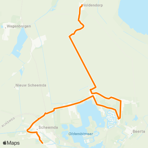 Qbuzz Scheemda - Woldendorp map