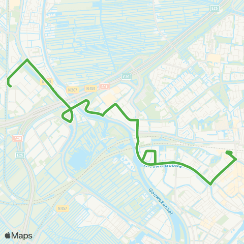 Qbuzz Waddinxveen - Gouda map