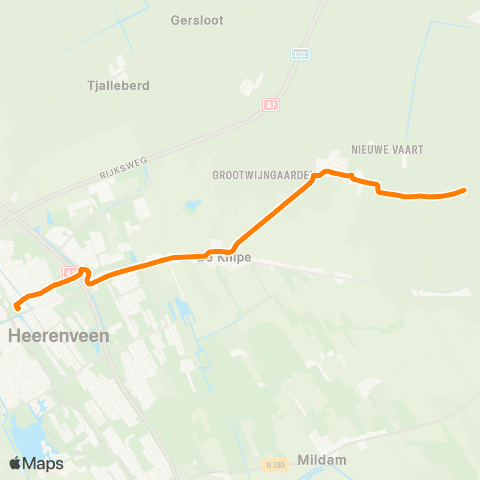 Qbuzz Jonkerslân - Heerenveen Busstation map