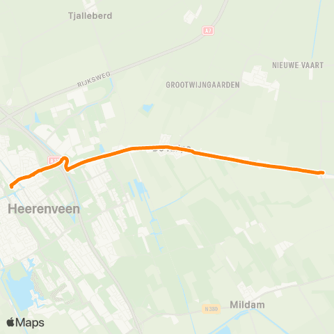 Qbuzz Bontebok - Heerenveen Busstation map