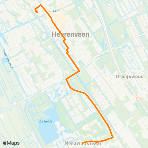 Qbuzz Nieuweschoot - Heerenveen Busstation map