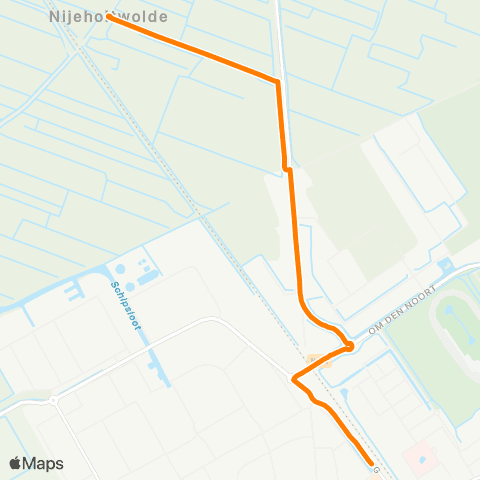 Qbuzz Nijeholdwolde - Wolvega Station map