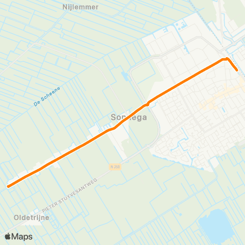 Qbuzz Oldetrijne - Wolvega Station map