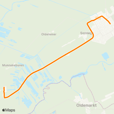 Qbuzz Scherpenzeel - Wolvega Station map