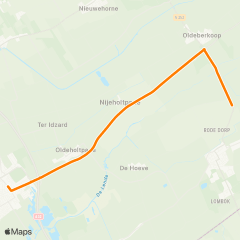 Qbuzz Zandhuizen - Wolvega Station map