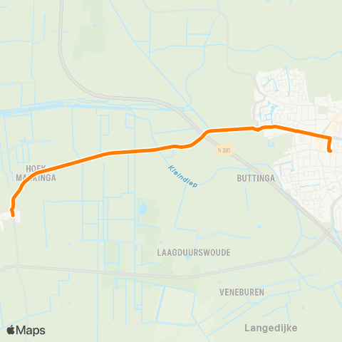 Qbuzz Makkinga - Oosterwolde Busstation map
