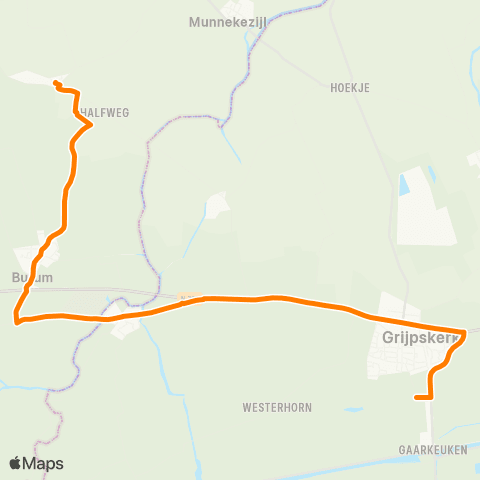 Qbuzz Warfstermolen - Grijpskerk Station map
