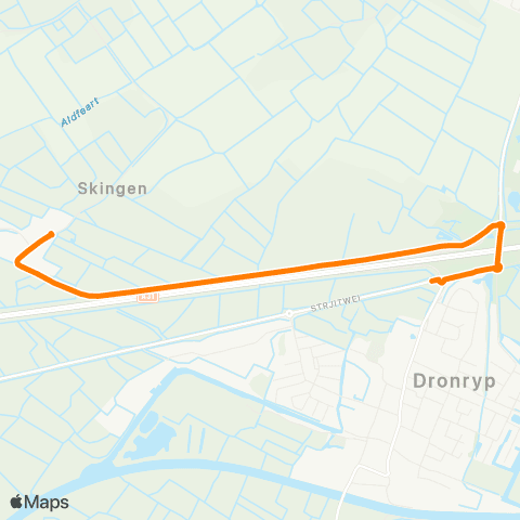 Qbuzz Skingen - Dronryp Hoek map