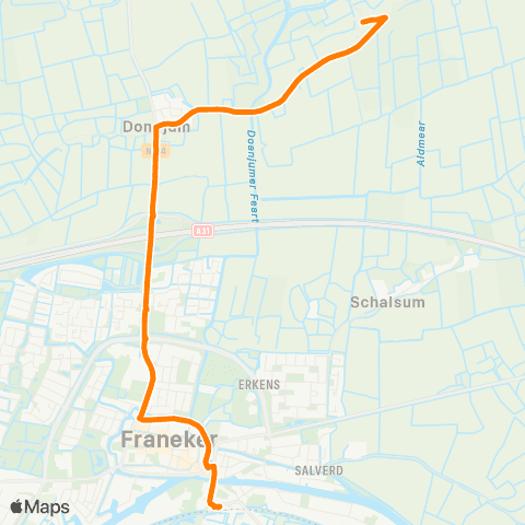 Qbuzz Boer - Franeker Station map
