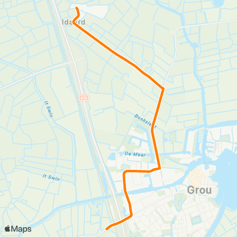 Qbuzz Idaerd - Grou-Jirnsum map