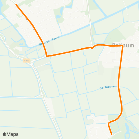 Qbuzz Koarnjum - Stiens Wythusterwei map