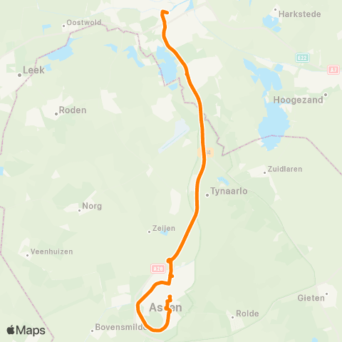 Qbuzz Assen - Groningen map