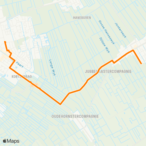 Qbuzz Jubbega 3e Sluis - Gorredijk Busstation map