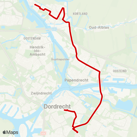 Qbuzz Dordrecht - Papendrecht - Alblasserdam map