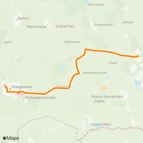 Qbuzz Hoogeveen - Emmen map