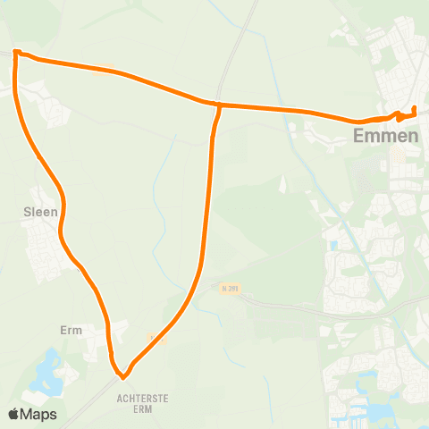 Qbuzz Emmen - Sleen ( - De Kiel) map