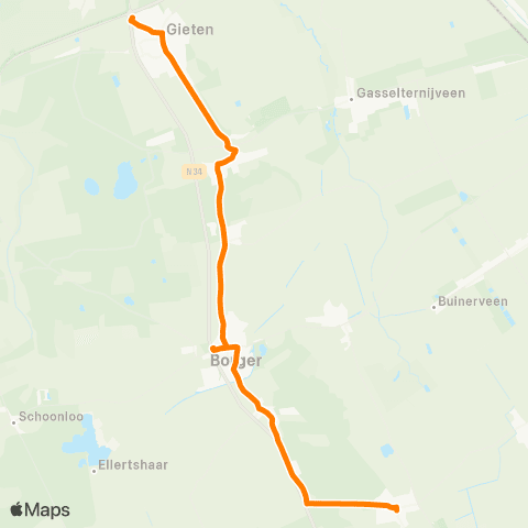 Qbuzz Exloo - Gieten map