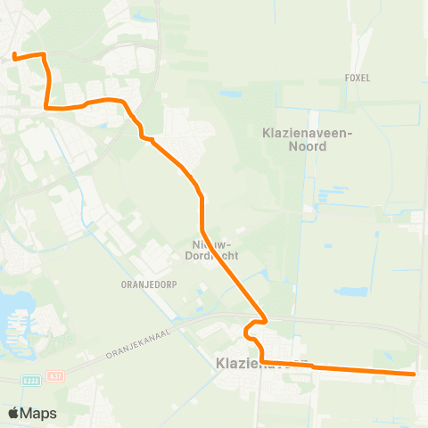 Qbuzz Emmen - Klazienaveen - Zwartemeer map