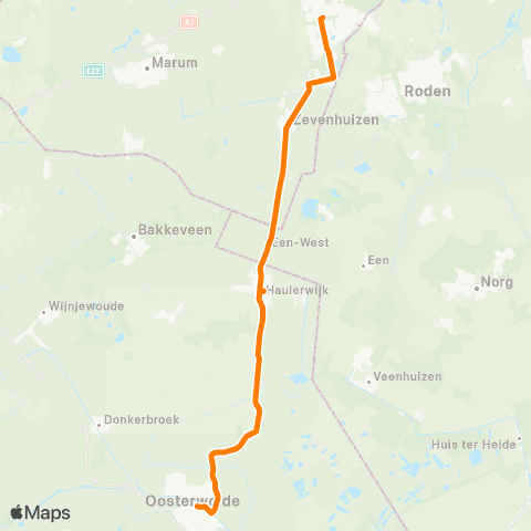 Qbuzz Oosterwolde - Groningen map