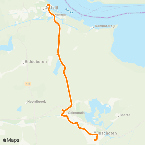 Qbuzz Delfzijl - Winschoten map