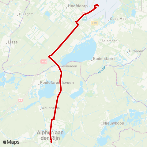 Qbuzz Alphen a / d Rijn - Schiphol map
