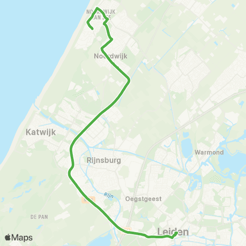 Qbuzz Noordwijk - Leiden map