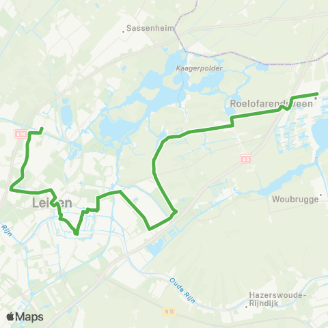 Qbuzz Sassenheim - Leiden - Roelofarendsveen map