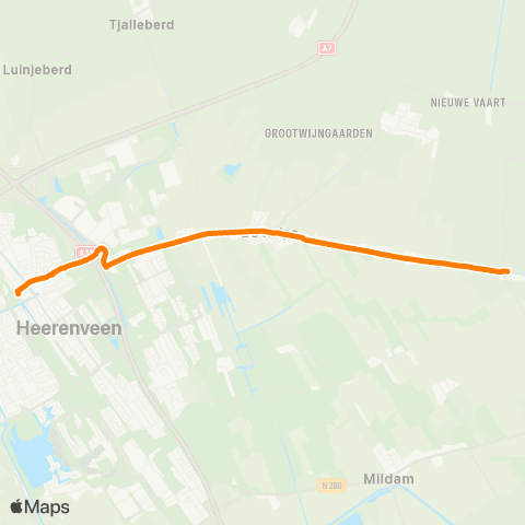Qbuzz Bontebok - Heerenveen Busstation map