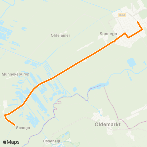 Qbuzz Spanga - Wolvega Station map