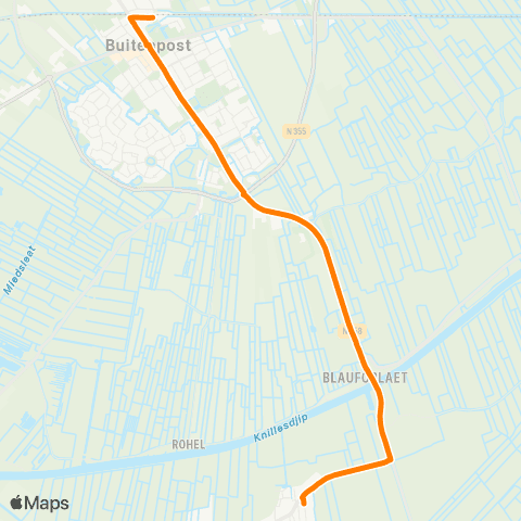 Qbuzz Augustinusga - Buitenpost Station map
