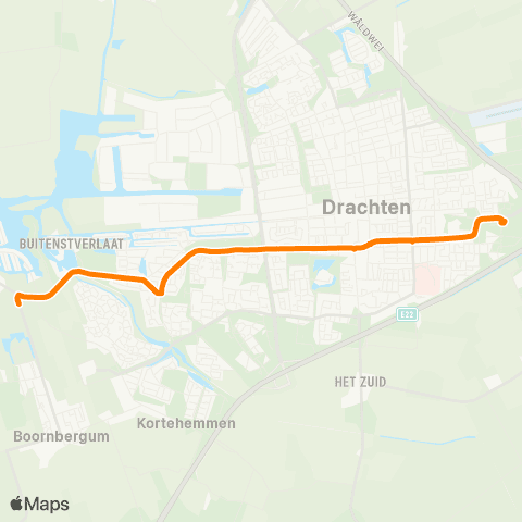 Qbuzz De Wilgen - Drachten Transferium Oost map