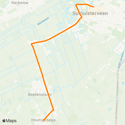 Qbuzz Houtigehage - Surhuisterveen Nije Jirden map