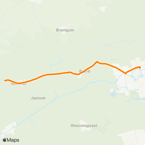 Qbuzz Ginnum - Dokkum Busstation map