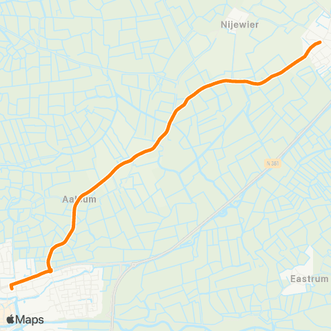 Qbuzz Mitselwier - Dokkum Busstation map