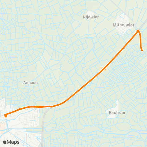 Qbuzz Jouswier - Dokkum Busstation map