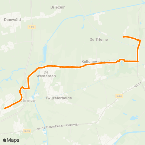 Qbuzz Aldwâld - Feanwâlden Station map