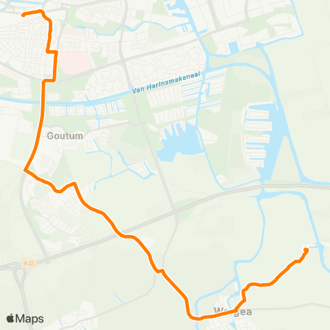 Qbuzz Warstiens - Leeuwarden Busstation map